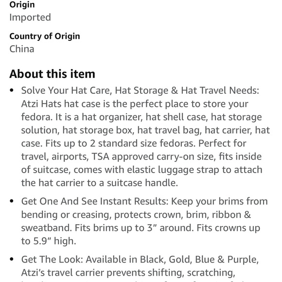 Atzi fedora hat case - Picture 2 of 10